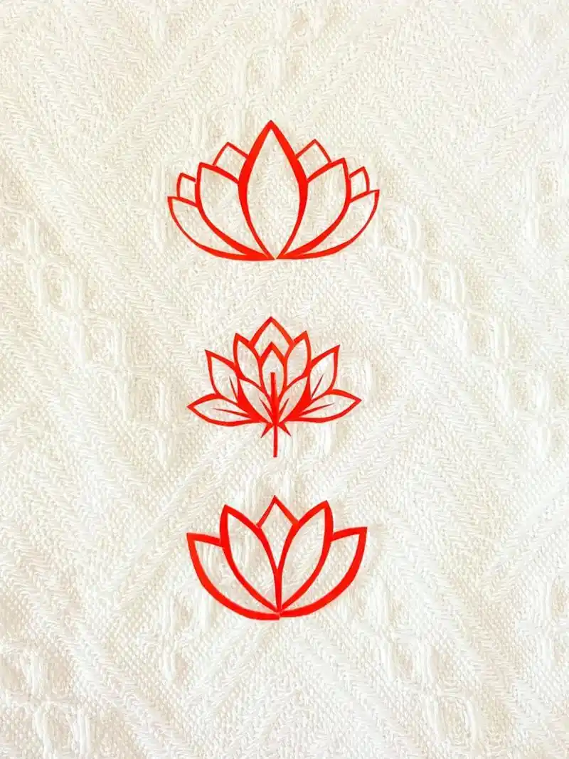 多样荷花剪纸 96花样荷花96