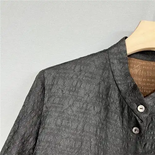 重磅真丝冠乐绉桑蚕丝香云纱连衣裙2022年轻显瘦中长款裙子