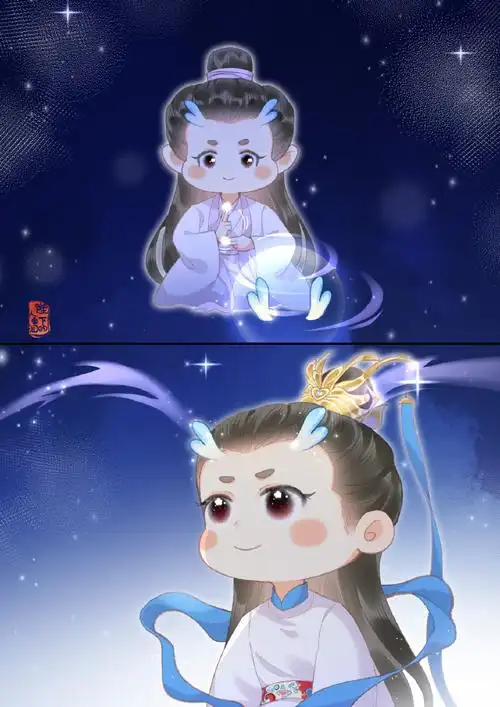 罗云熙润玉##罗云熙澹台烬#【q版手绘 | 润玉 ,冥夜】以后我们冥夜就