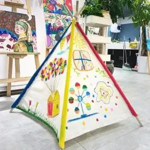 101人付款天猫户外暑假创意美术绘画透明小帐篷儿童手工diy制作材料包