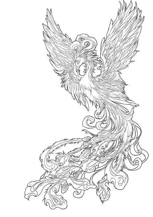 传统四神兽插画《朱雀》丨凤凰非梧桐不栖