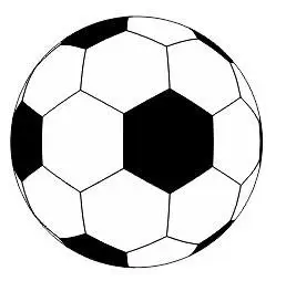 8,用"选择工具"将圆球移开,删除背景图的六边形,足球完成.