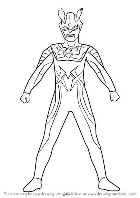 涂色的捷德奥特曼简笔画