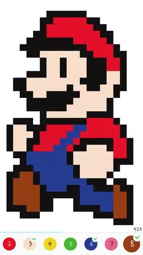 自己截的图像素涂色里的马里奥拼豆图纸