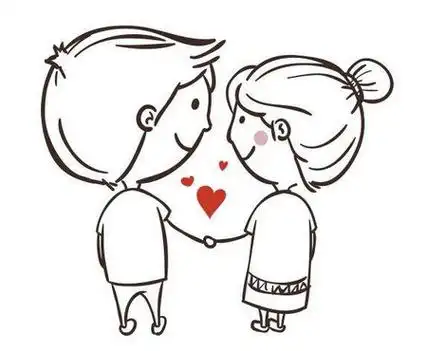 情人节简笔画 情侣线描画 中级简笔画教程-第2张