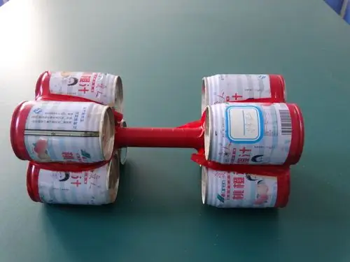 黑沟小学周世然手工作品哑铃