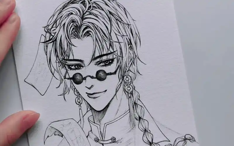 【手绘过程】勾个黑白线稿