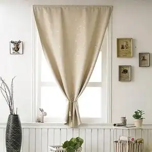 农村布艺提花更衣室家用帆布一片式窗门帘遮阳帘租房窗帘大学生遮