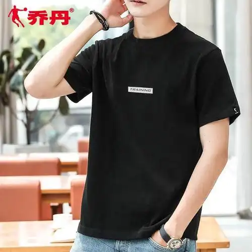 乔丹短袖t恤男2022春夏新款棉透气宽松半袖男装圆领休闲运动服男运动