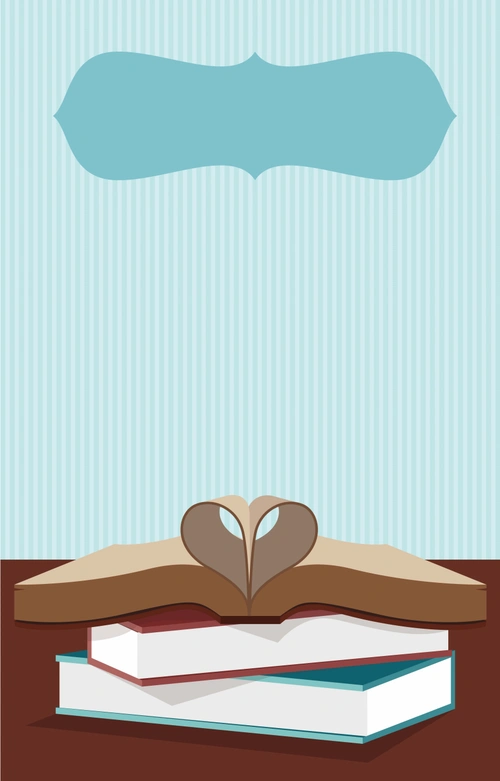 木桌上的书籍背景素材