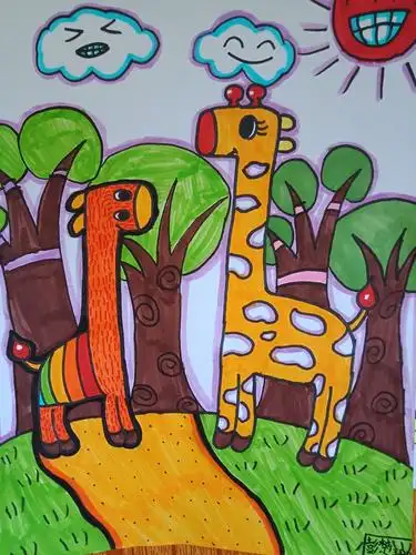 二年级美术课堂《动物朋友们》作品展播