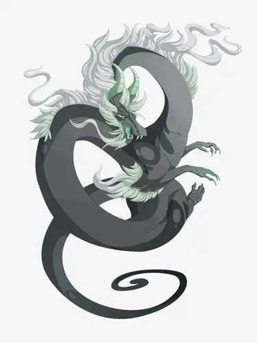 国庆节中国龙logo祥云渐变色云中龙矢量