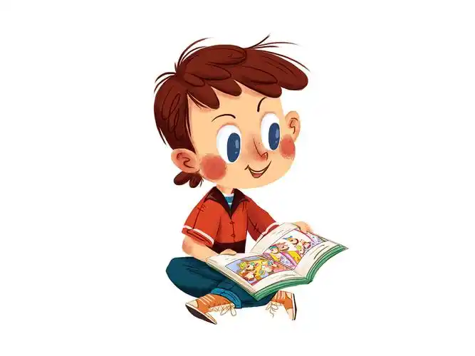 读书的小男孩