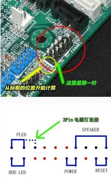 华硕主板这种接线的示意图