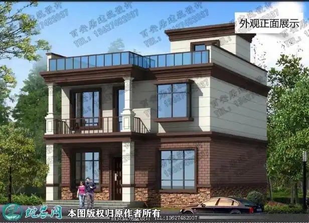 一组农村二层平顶楼房图片大全欣赏