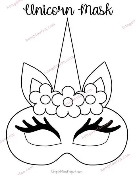 女孩戴面具的简笔画