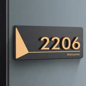 酒店房间号宾馆包厢门号数字贴轻奢公司办公室门牌门贴个性创意标识牌