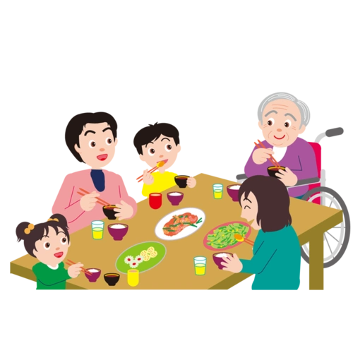 元宵手抄报家庭日手抄报家庭日手抄报画法卡通画一家四口吃饭的手抄报