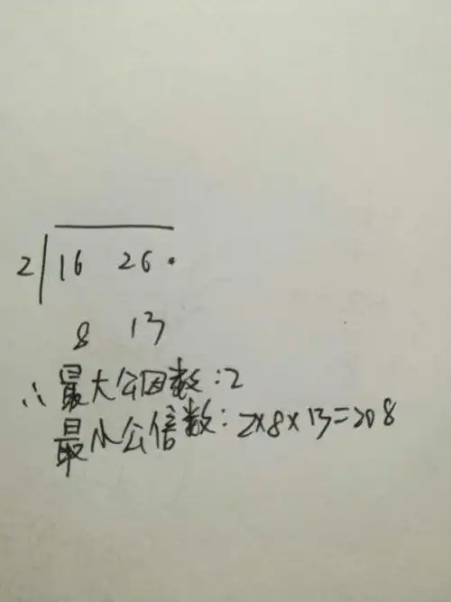 16和26最大公因数和最小公倍数怎么计算