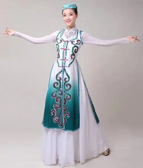 新款回族舞蹈服装民族服装新疆大摆演出服少数少数民族民族服装