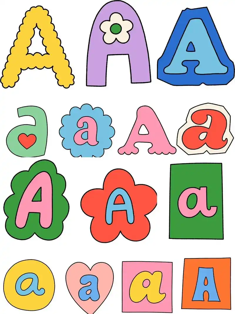 分享一组趣味卡通字母 - 抖音