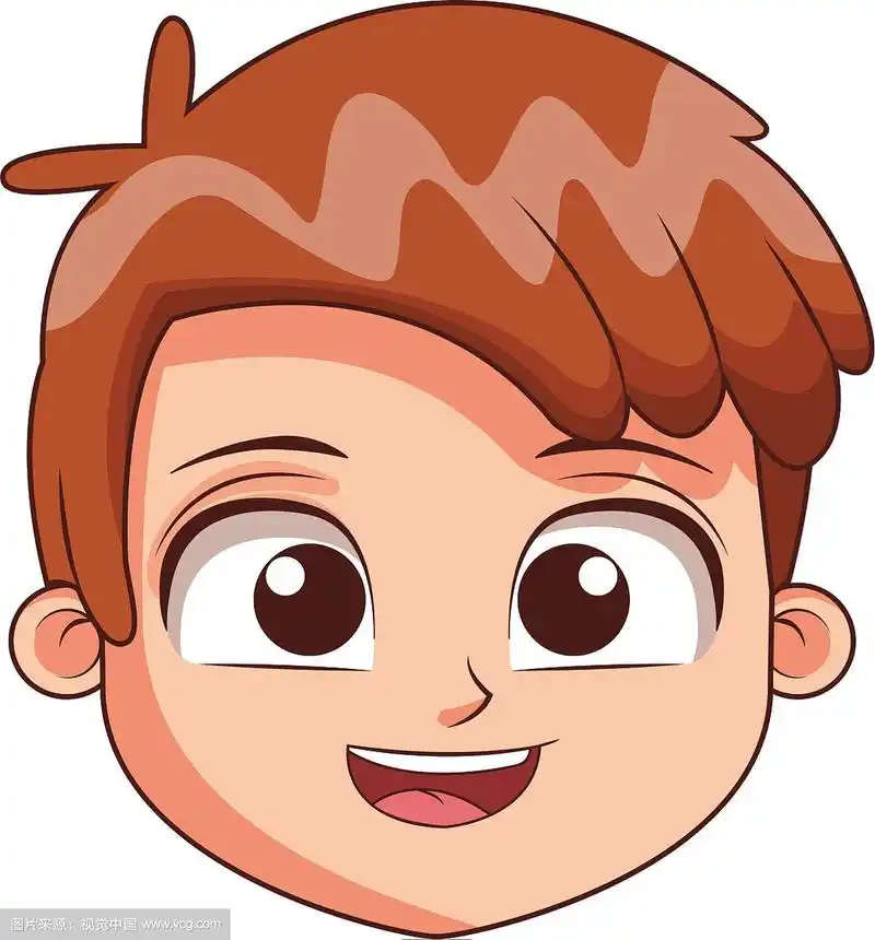 可爱的男孩脸卡通