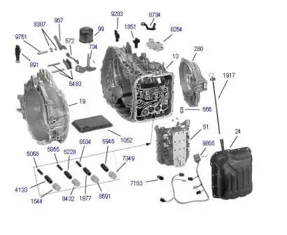 现代途胜自动档变速箱分解图