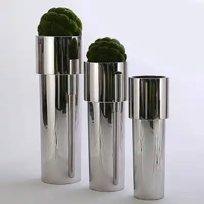 不锈钢花盆商场酒店落地景观装饰花钵异形金属花箱