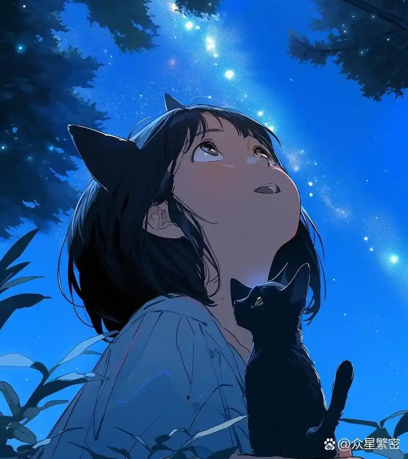 简约女生头像 i 追光的女孩 超治愈系追光女头,蓝色系,治愈系, 还记得