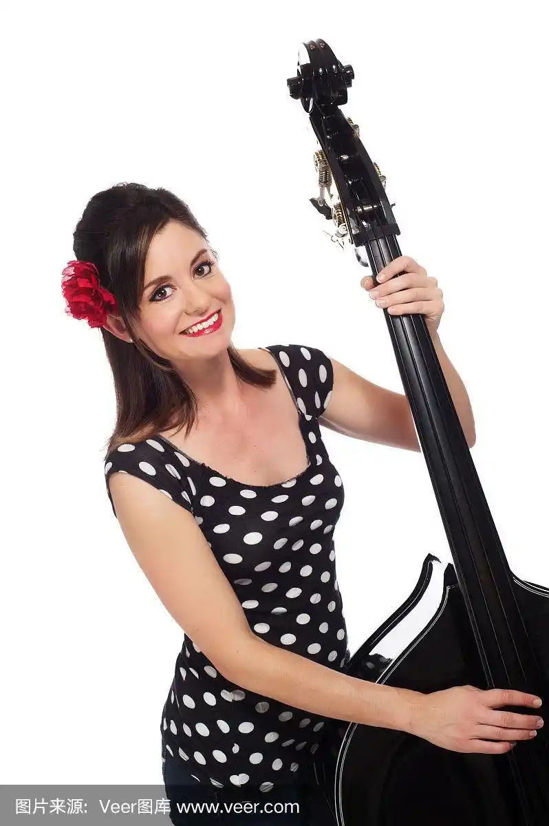 进行中,低音提琴,乡村摇滚,女孩,背景分离