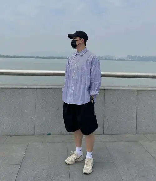 亚瑟士白色运动鞋这一身游街上班让你成为微胖界最靓的仔04#男生