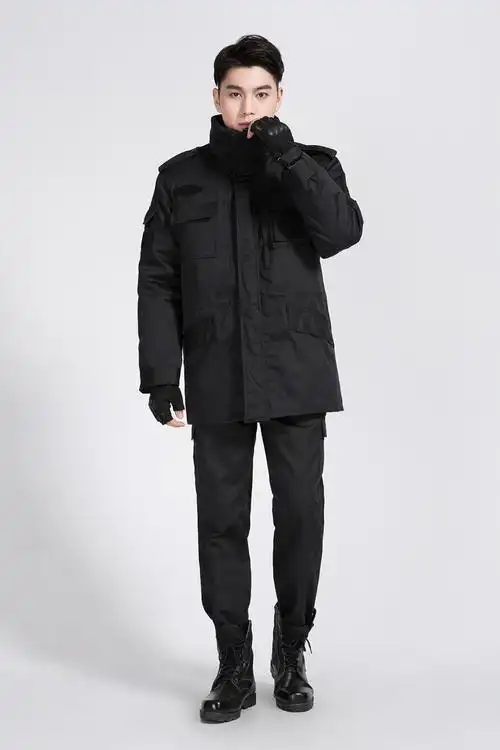 保安作训服特勤斜纹棉大衣外套特战服保安大衣冬季保安服棉服批发