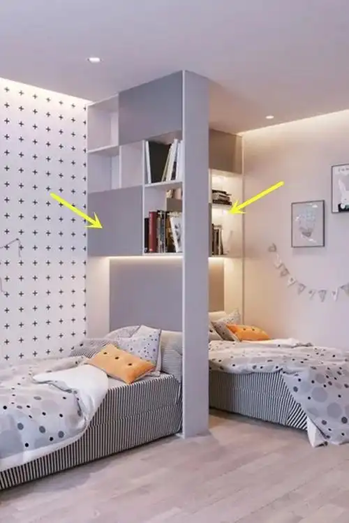 告别上下铺,10平垂直放2张床,满足收纳中间隔断