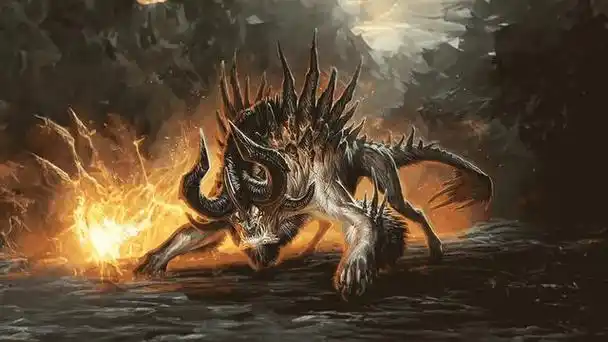 《山海经》中的夔牛,是一种神秘的巨兽,生活在东海的流波山上.