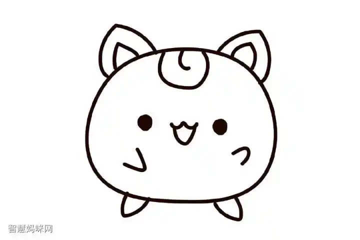 宠物小精灵胖丁的简笔画步骤