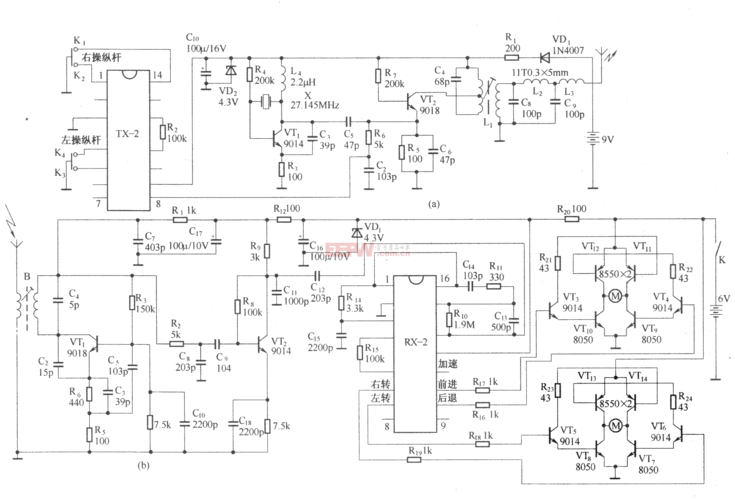 无线遥控玩具汽车-音响ic电路图-电子产品世界
