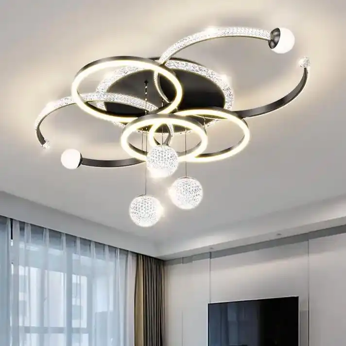 客厅灯真的太美了!简约大气的设计,水晶的闪耀,让整个房间都变 - 抖音