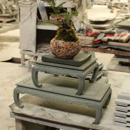 青石花几天然石材花架盆景园艺花盆底座整石雕刻桌面摆件工艺品