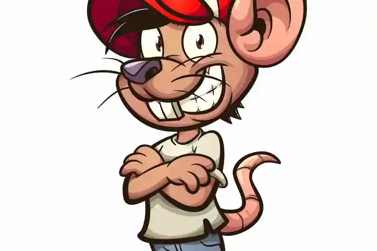 渐变卡通老鼠矢量剪贴画 cartoon mouse – 设计小咖