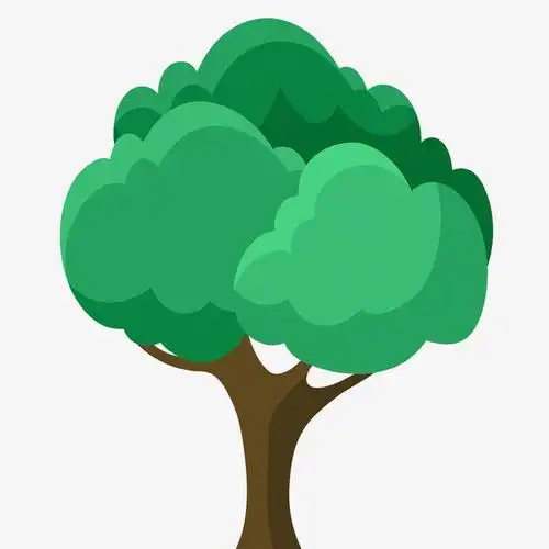 卡通手绘水彩绿色树木