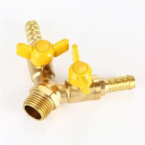 昌汇国标阀门 外丝双联双嘴燃气阀双叉煤气灶开关 厂家供应