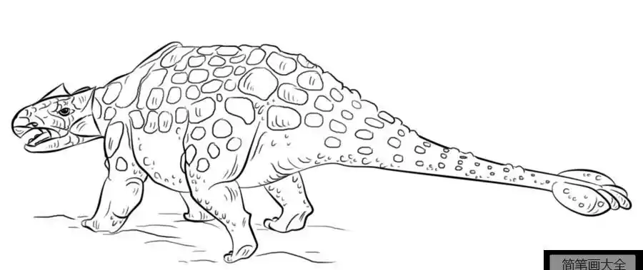 小孩画甲龙的简笔画