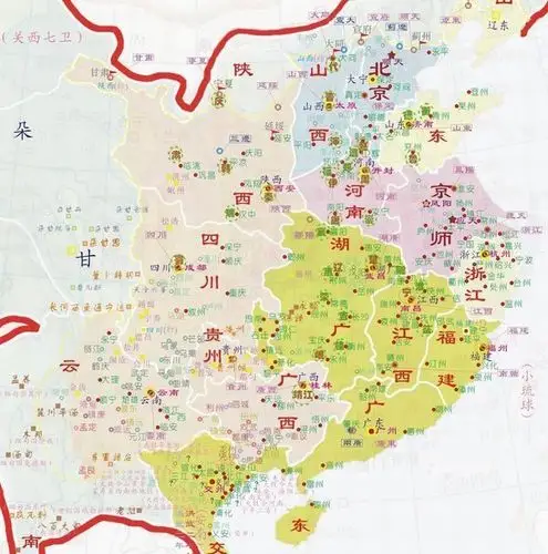 求明朝地名在现代地图上的表示