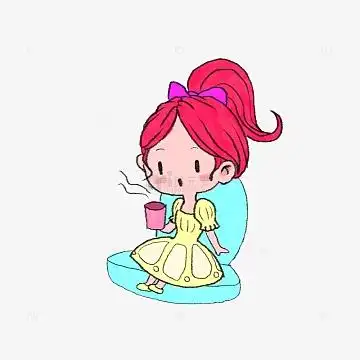 可爱小女孩喝水