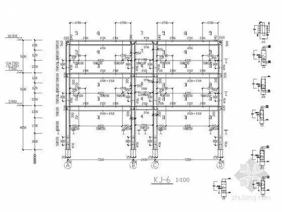 [学士]五层框架结构教学楼毕业设计(建筑图 结构图 详细计算书)