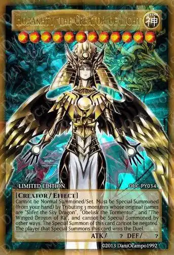 游戏王超强怪兽们的重置型卡图光之创造神的全新姿态