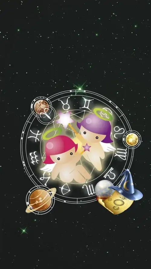 双子座卡通可爱插画