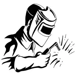 焊工焊接工具人黑白色图画照片