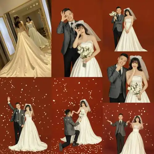 石龙小仙女遥遥四套服装婚纱照