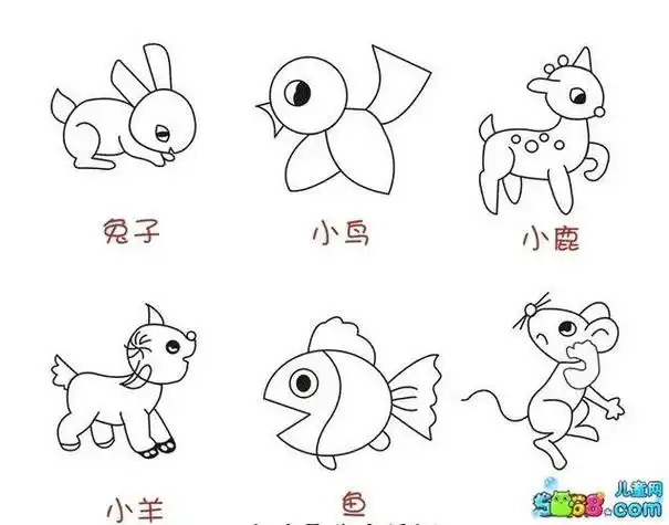 儿童简笔画画简单动物